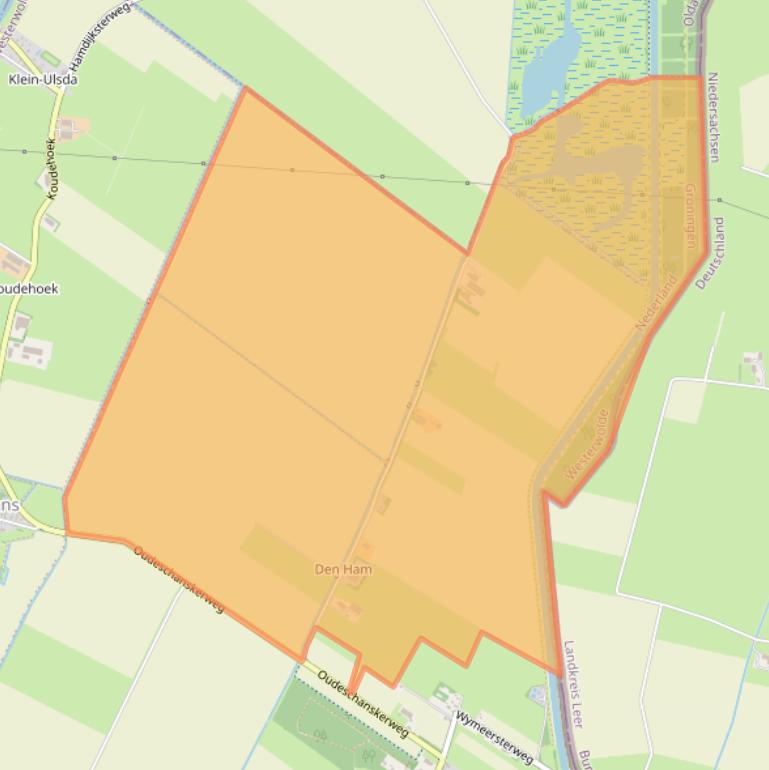 Kaart van postcodegebied 9695XD.