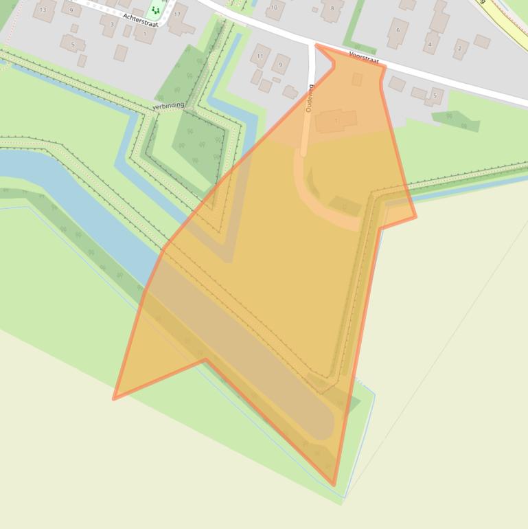 Kaart van postcodegebied 9696XE.