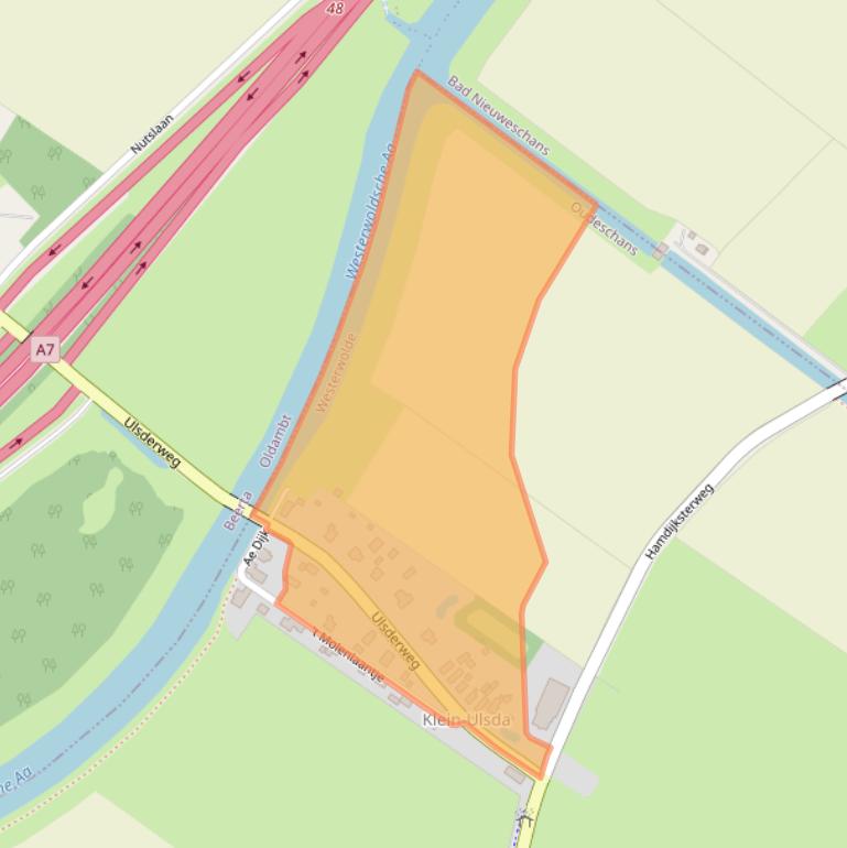 Kaart van postcodegebied 9696XV.