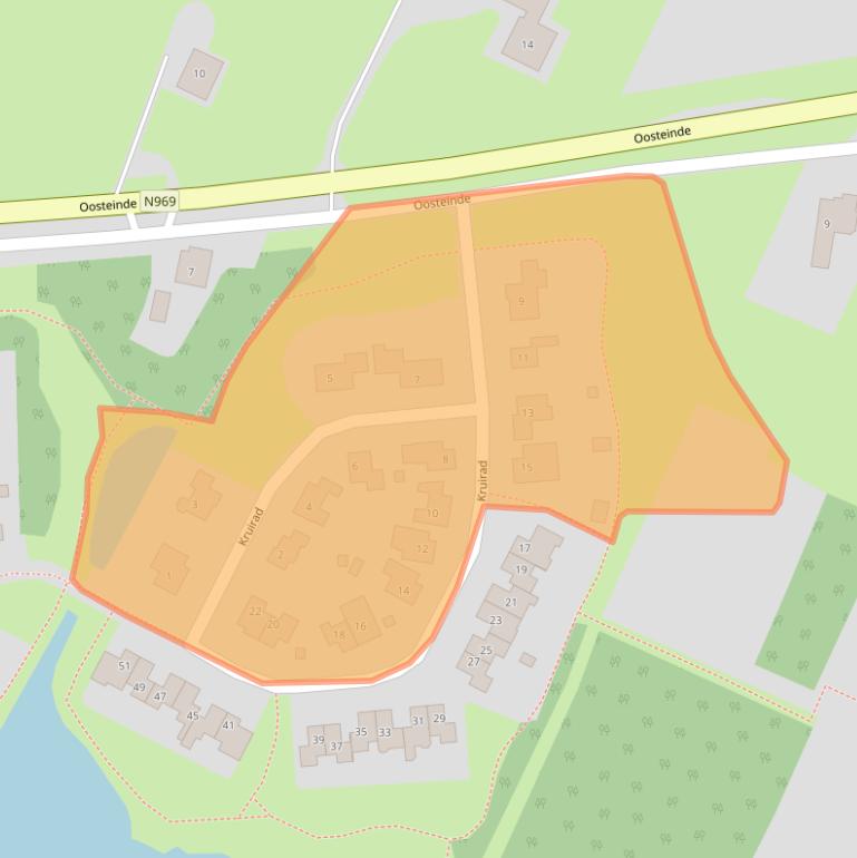 Kaart van postcodegebied 9697MD.