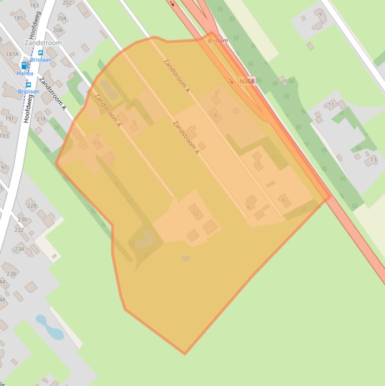 Kaart van postcodegebied 9697NW.