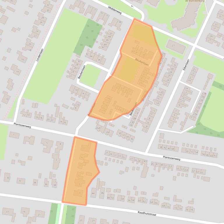 Kaart van postcodegebied 9697RA.