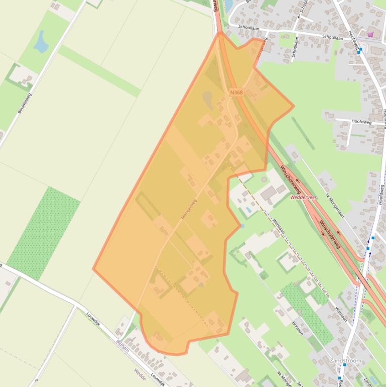 Kaart van postcodegebied 9697SN.