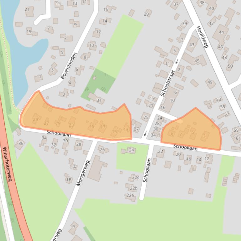 Kaart van postcodegebied 9697SP.