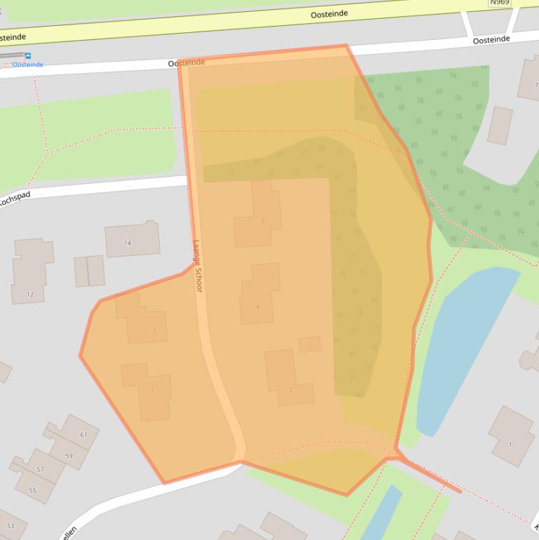 Kaart van postcodegebied 9697SW.