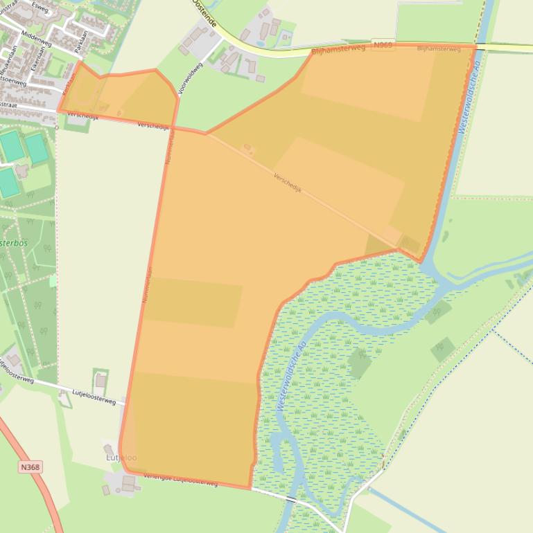 Kaart van postcodegebied 9697VE.