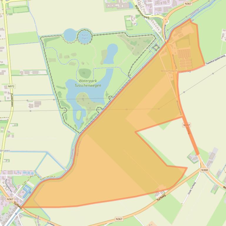 Kaart van postcodegebied 9697XB.
