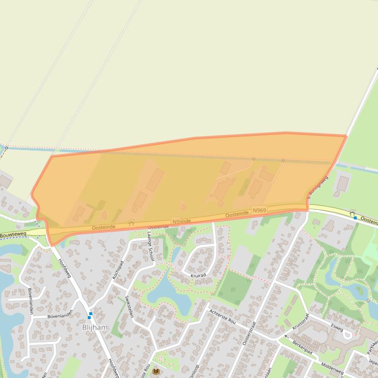 Kaart van postcodegebied 9697XG.