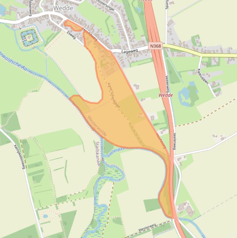 Kaart van postcodegebied 9698AC.