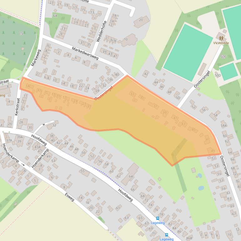 Kaart van postcodegebied 9698BA.