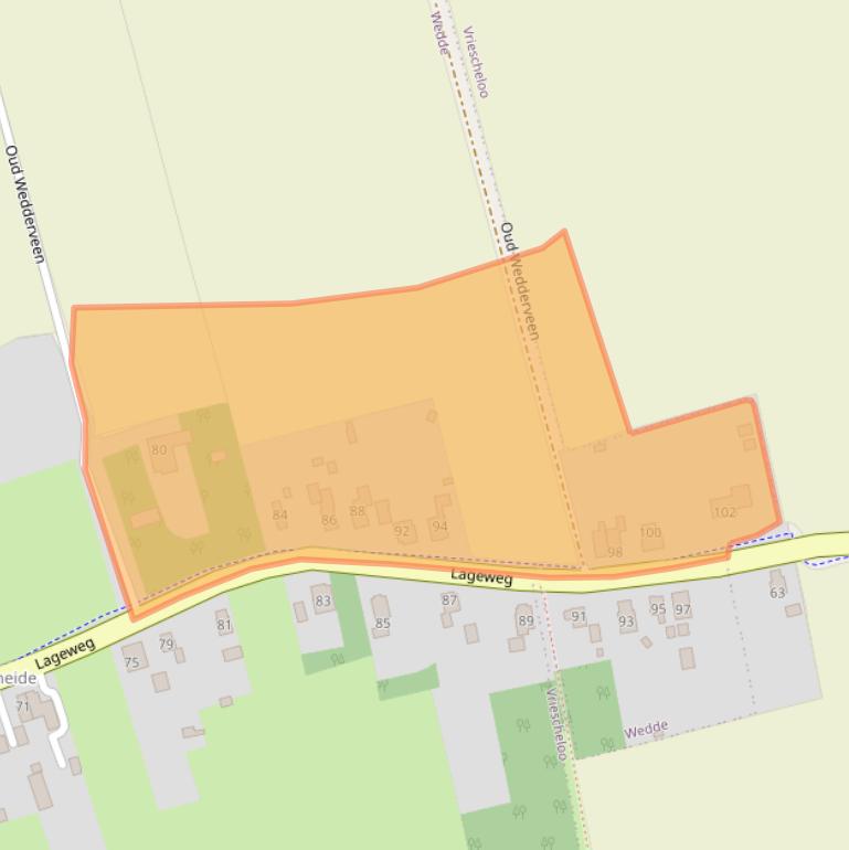 Kaart van postcodegebied 9698BS.