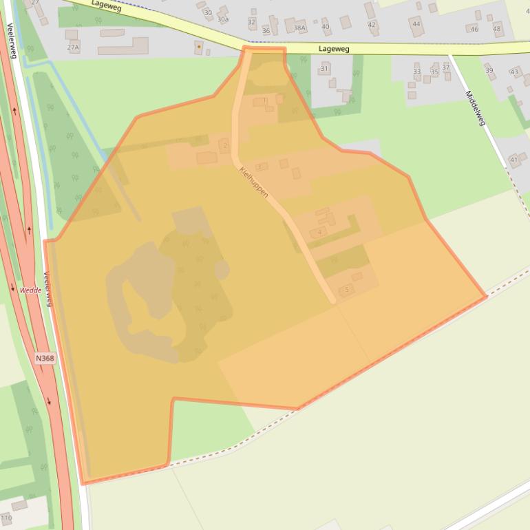 Kaart van postcodegebied 9698BV.