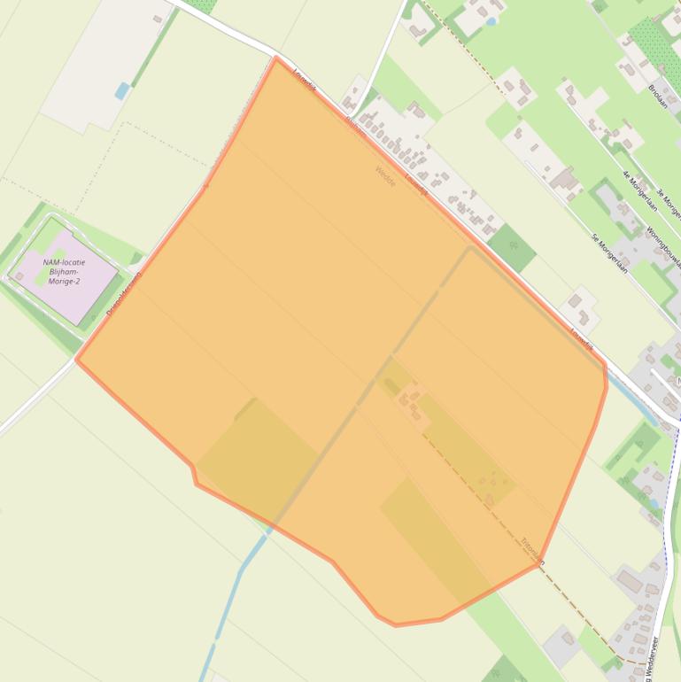 Kaart van postcodegebied 9698PG.