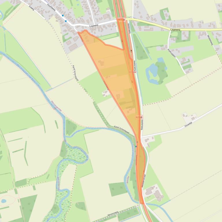 Kaart van postcodegebied 9698TE.