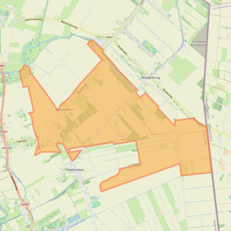 Kaart van postcodegebied 9699.