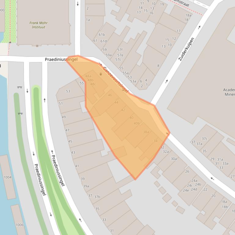 Kaart van postcodegebied 9711AN.