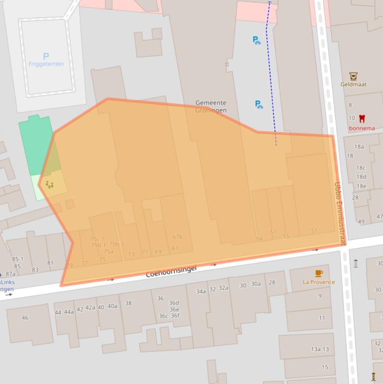 Kaart van postcodegebied 9711BP.
