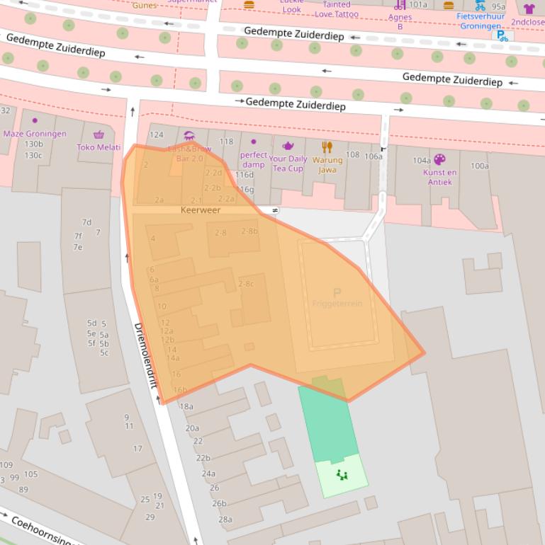 Kaart van postcodegebied 9711BW.