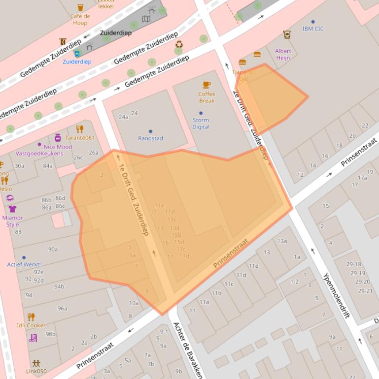 Kaart van postcodegebied 9711CR.