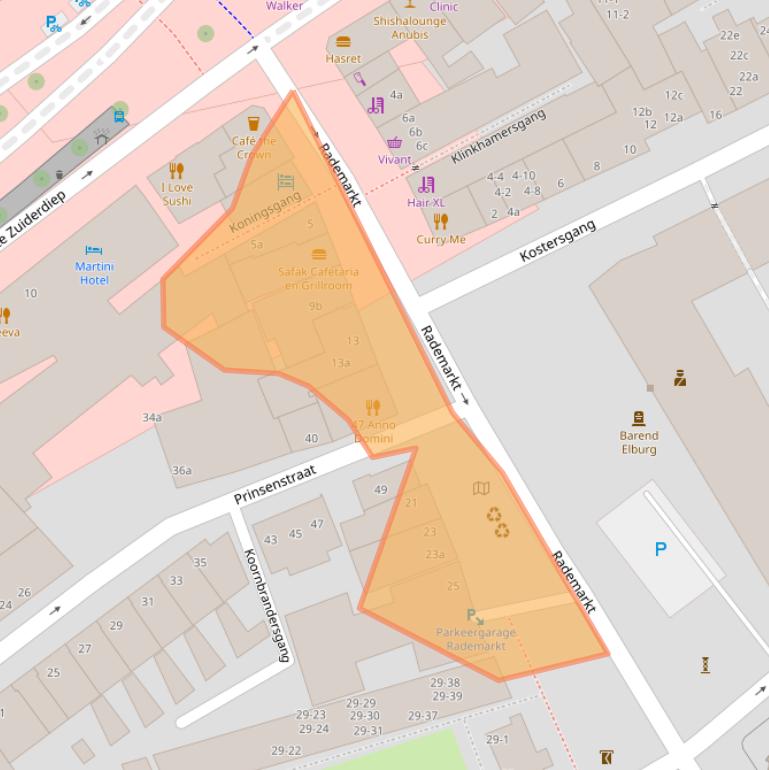 Kaart van postcodegebied 9711CS.