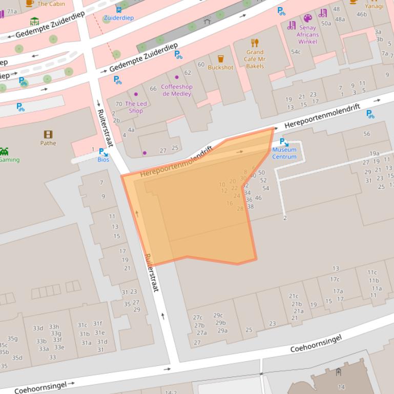 Kaart van postcodegebied 9711DG.