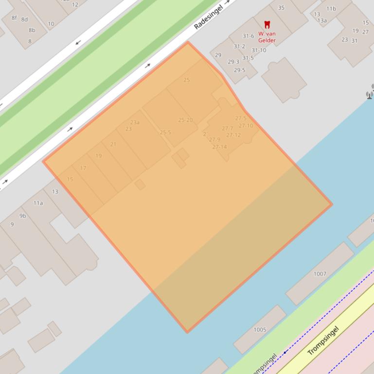 Kaart van postcodegebied 9711EE.