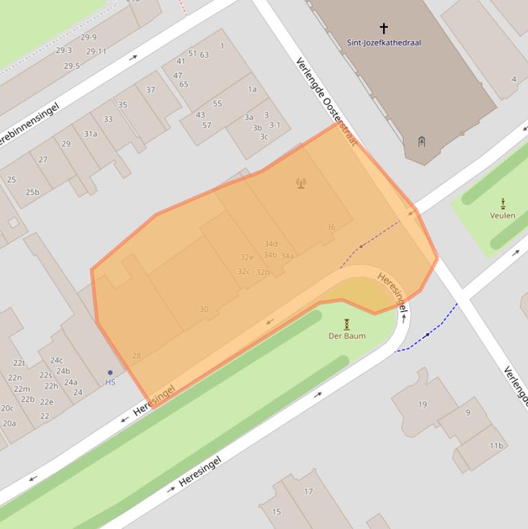 Kaart van postcodegebied 9711EV.