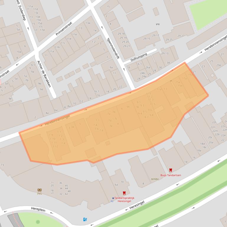 Kaart van postcodegebied 9711GE.