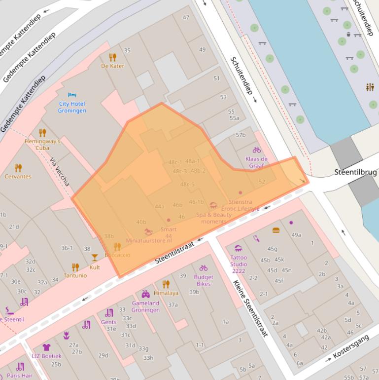 Kaart van postcodegebied 9711GP.