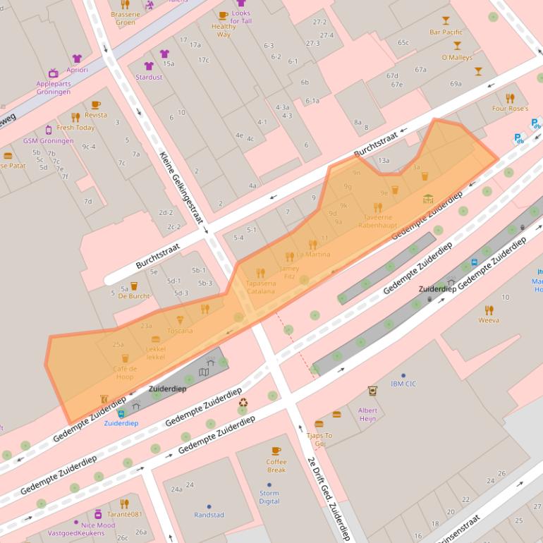Kaart van postcodegebied 9711HA.