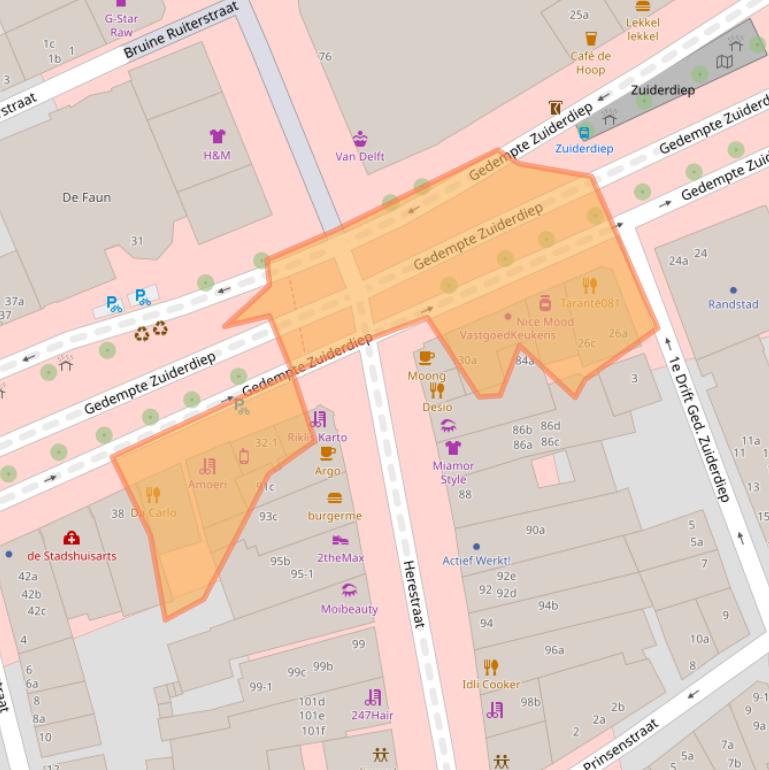 Kaart van postcodegebied 9711HH.