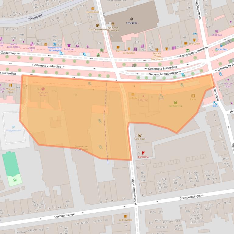 Kaart van postcodegebied 9711HL.