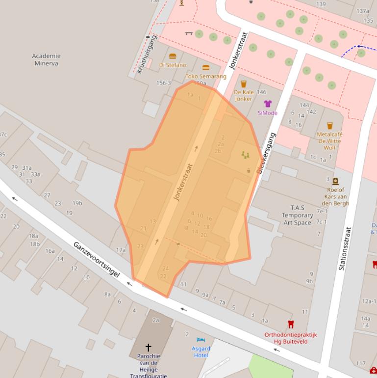 Kaart van postcodegebied 9711HP.