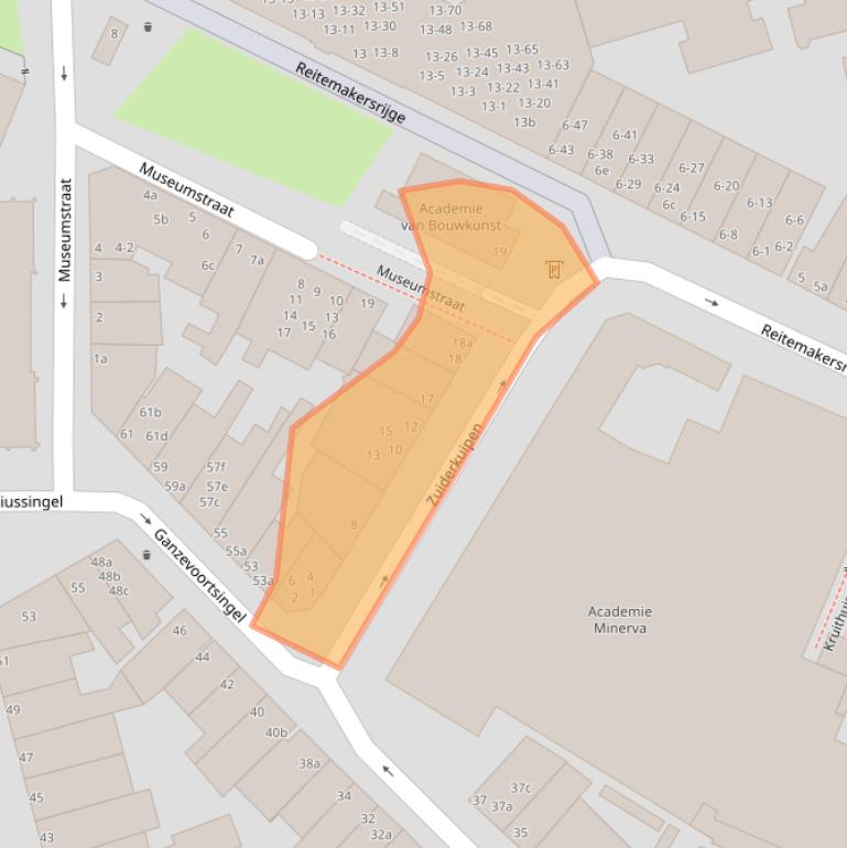 Kaart van postcodegebied 9711HR.