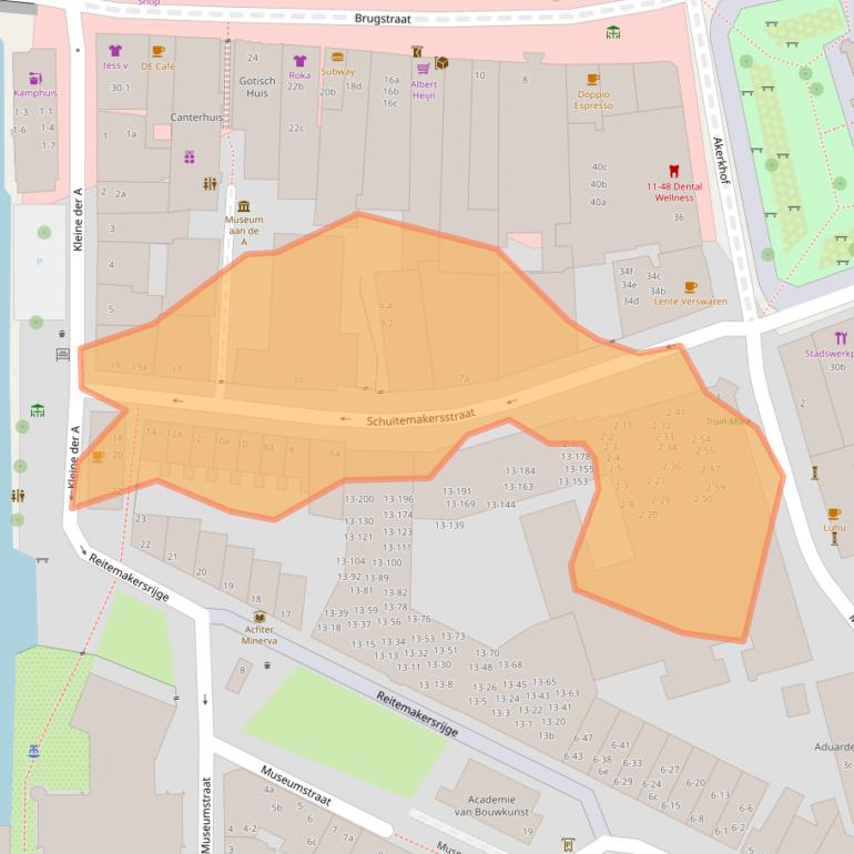 Kaart van postcodegebied 9711HW.