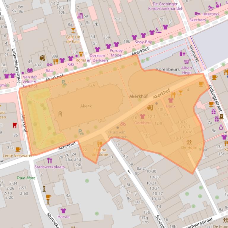 Kaart van postcodegebied 9711JB.