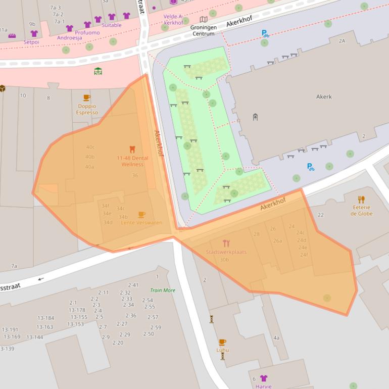 Kaart van postcodegebied 9711JC.