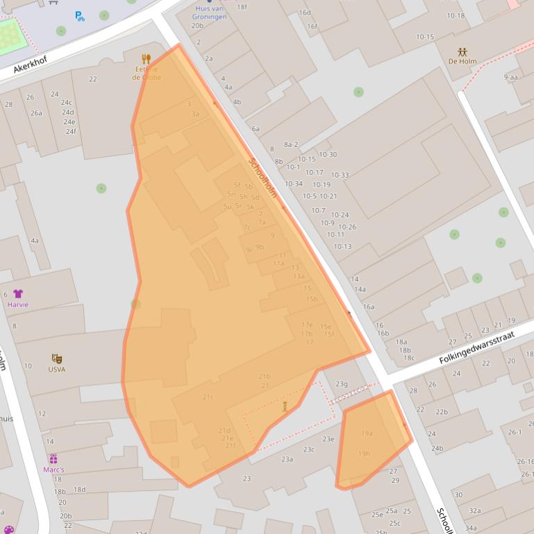 Kaart van postcodegebied 9711JD.