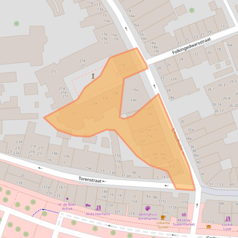 Kaart van postcodegebied 9711JE.