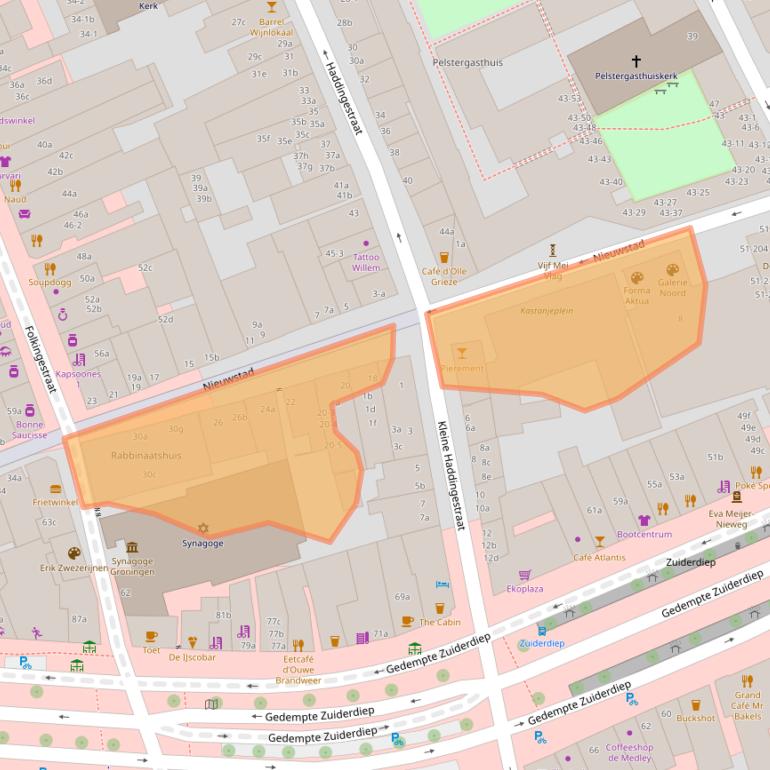 Kaart van postcodegebied 9711JP.