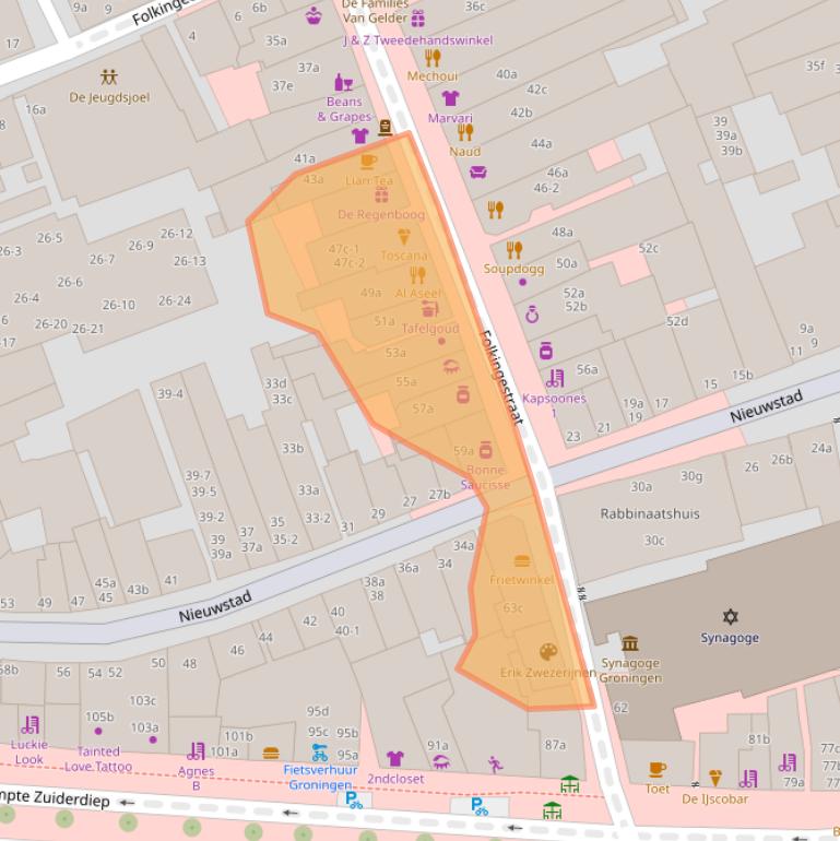 Kaart van postcodegebied 9711JV.
