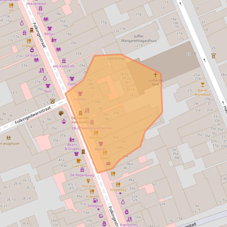 Kaart van postcodegebied 9711JX.