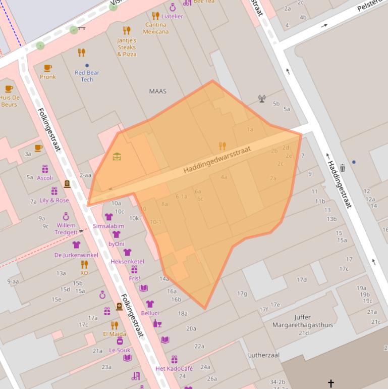 Kaart van postcodegebied 9711KA.