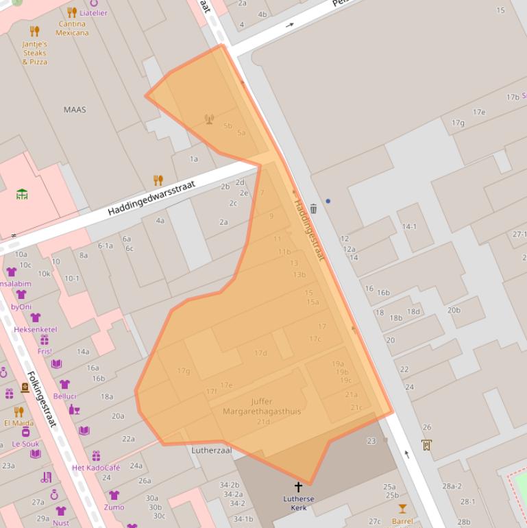 Kaart van postcodegebied 9711KB.