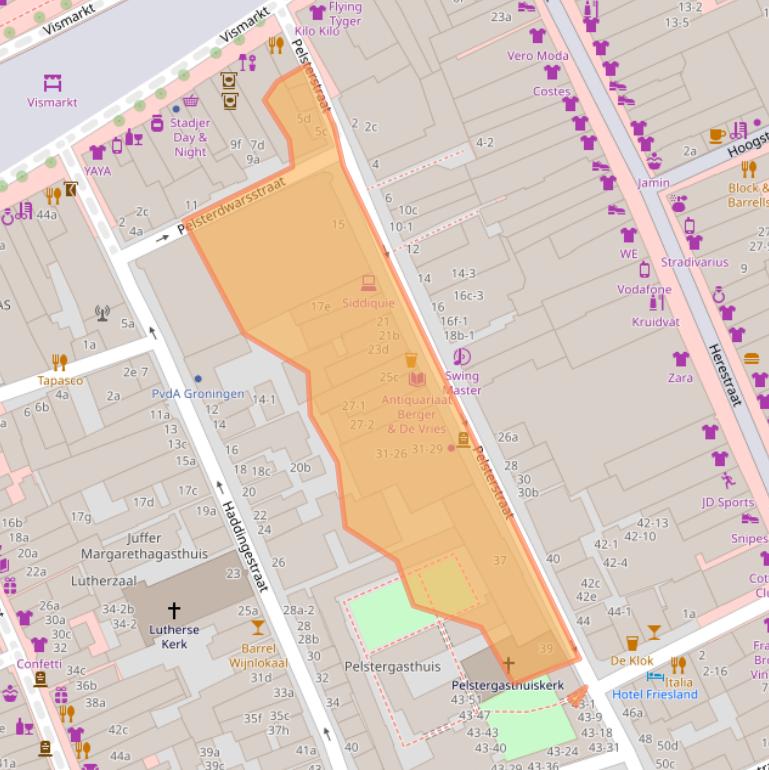 Kaart van postcodegebied 9711KH.