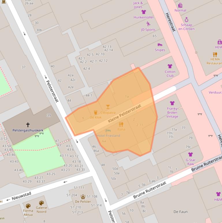 Kaart van postcodegebied 9711KN.
