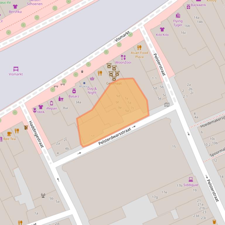 Kaart van postcodegebied 9711KP.