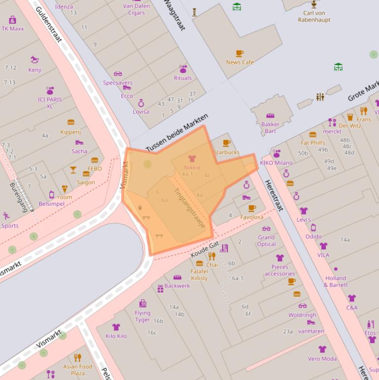 Kaart van postcodegebied 9711KW.