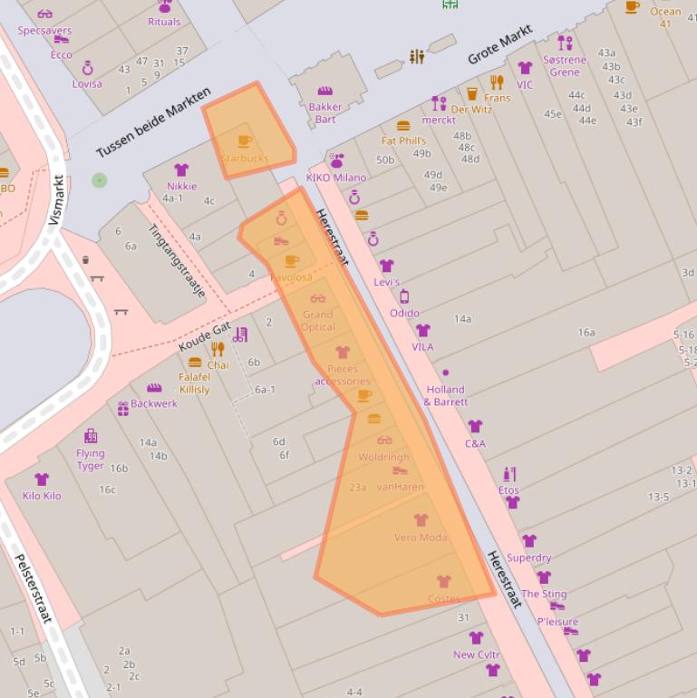 Kaart van postcodegebied 9711LA.
