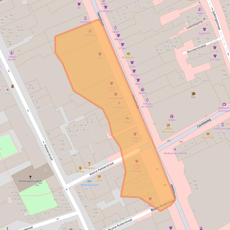 Kaart van postcodegebied 9711LC.